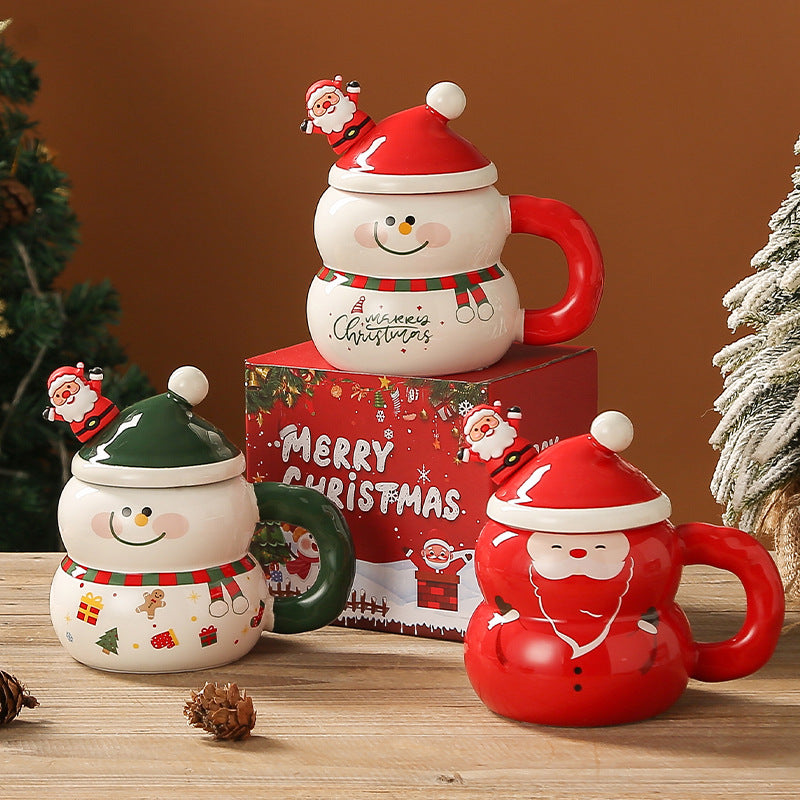 Weihnachts-Keramiktasse mit Schneemann-Motiv – Bild 5 | LuxeStyle