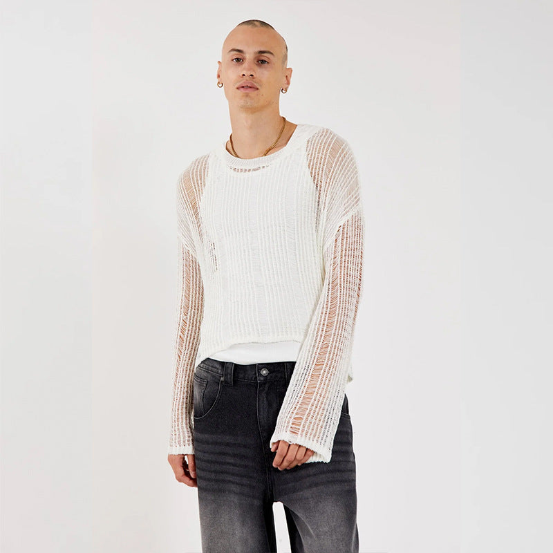 Herren Langarmshirt mit Lochmuster – Bild 5 | LuxeStyle