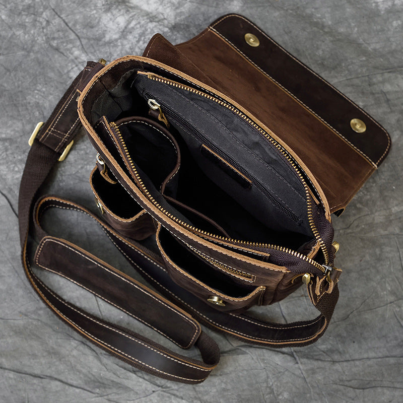 Einzelhals-Einsteigertasche aus Echtleder – Bild 5 | LuxeStyle