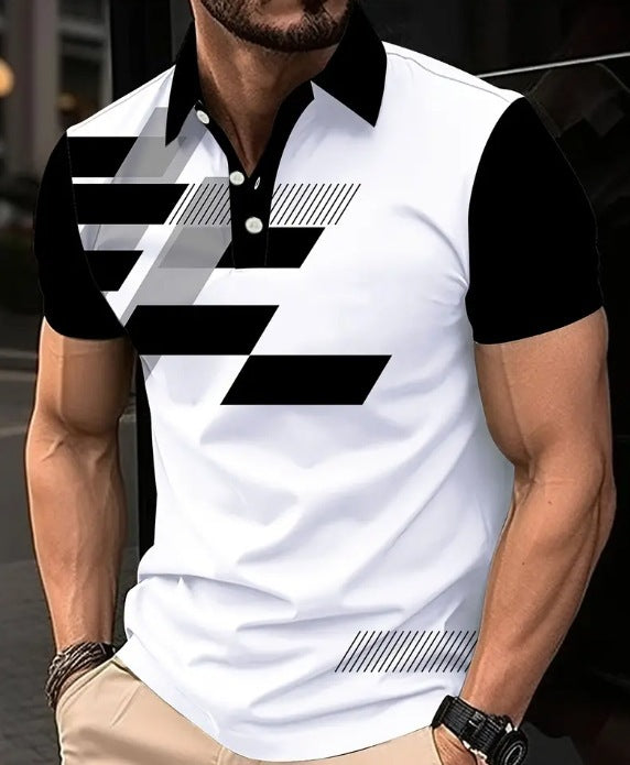 Kurzarm-Hemd mit Farb-Muster und Kragen – Bild 8 | LuxeStyle