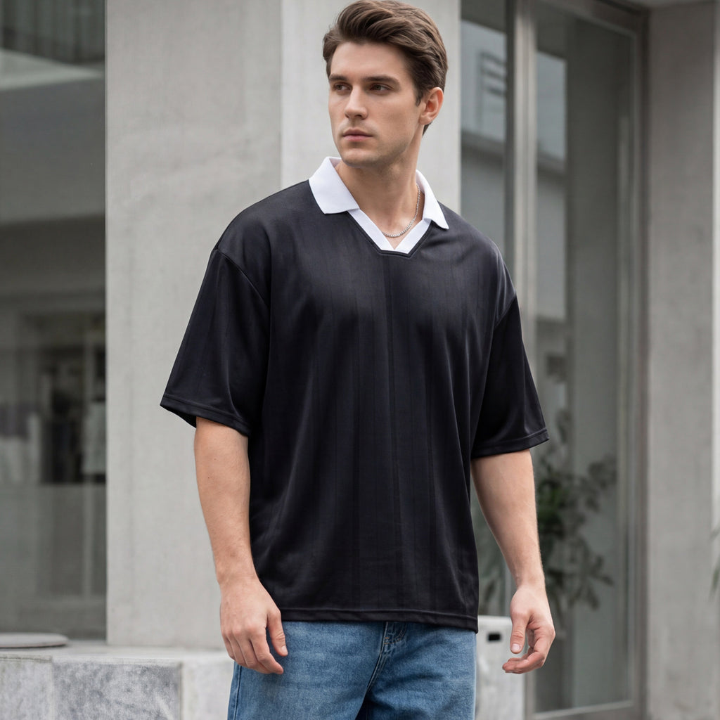 Kontrast-Kragen Sport Top