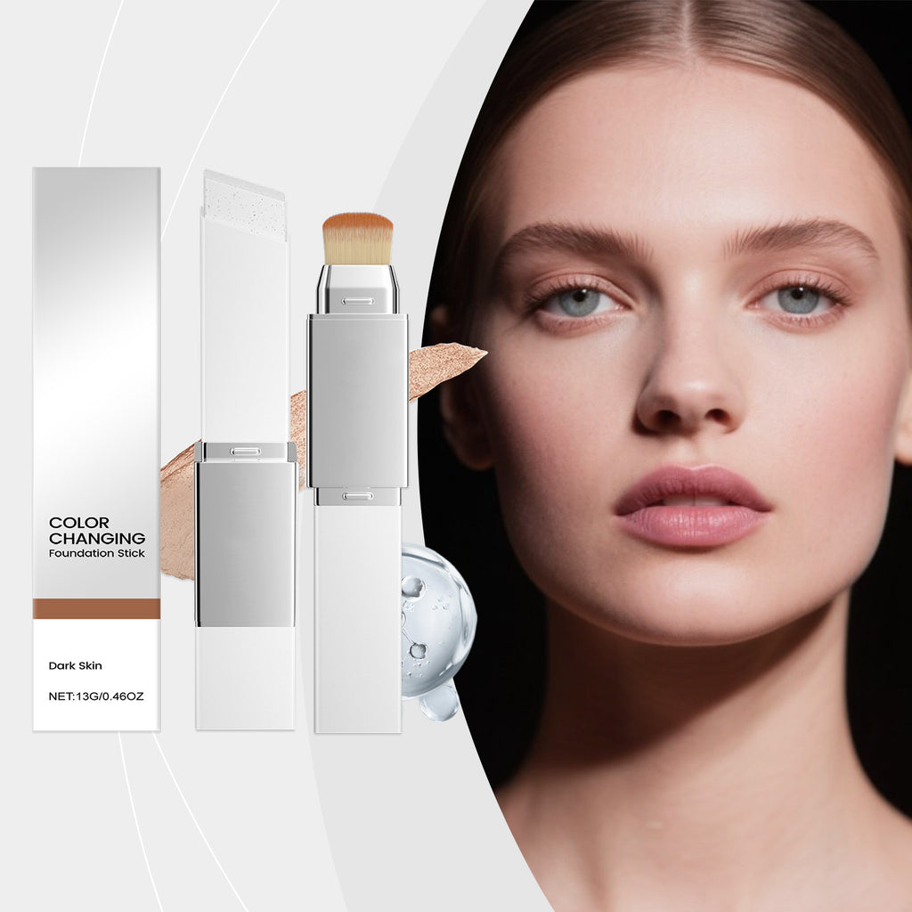2-in-1 Farbwechselnde Foundation-Stick für dunkle Hauttöne