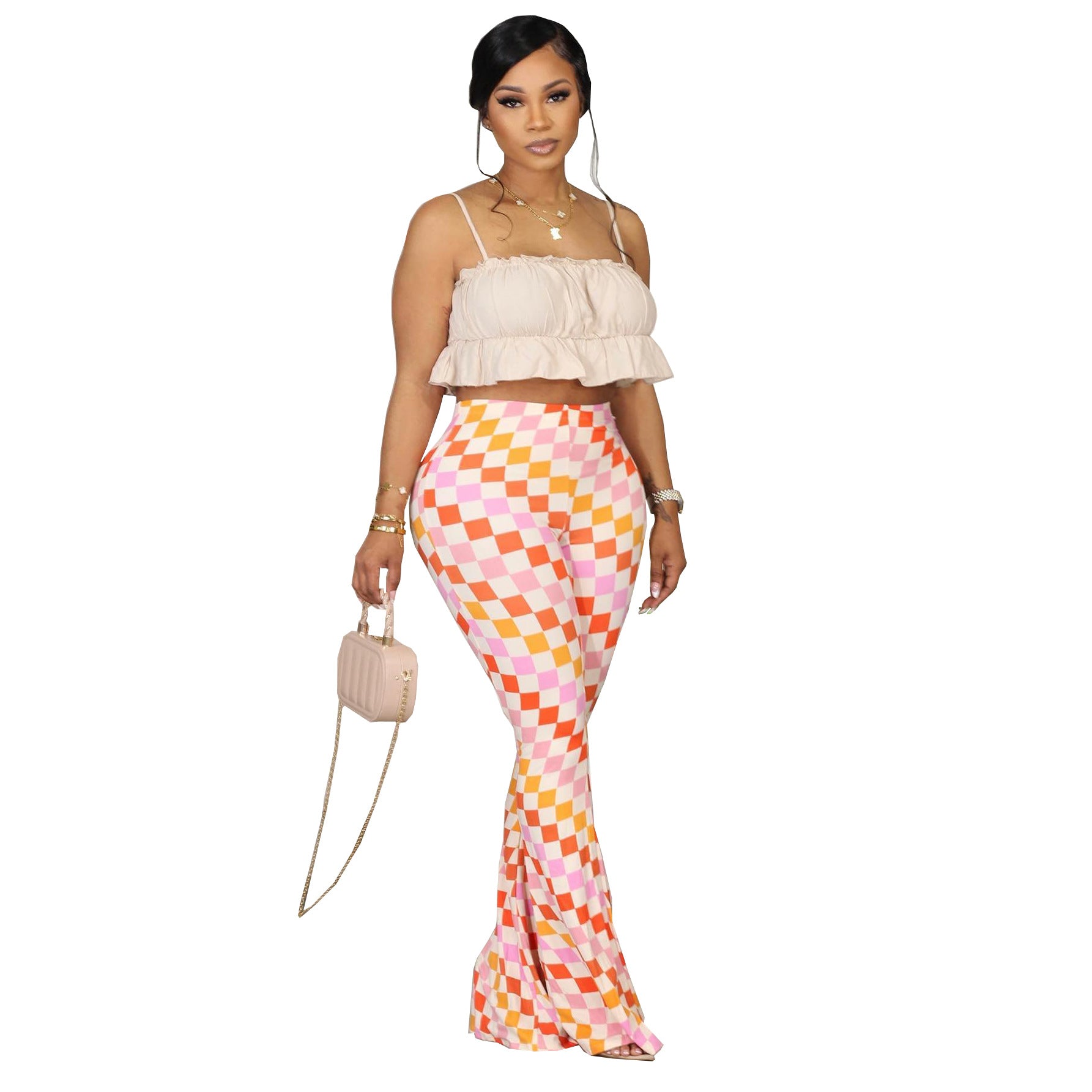 Figurbetonte Floralprint Flared Pants für Damen