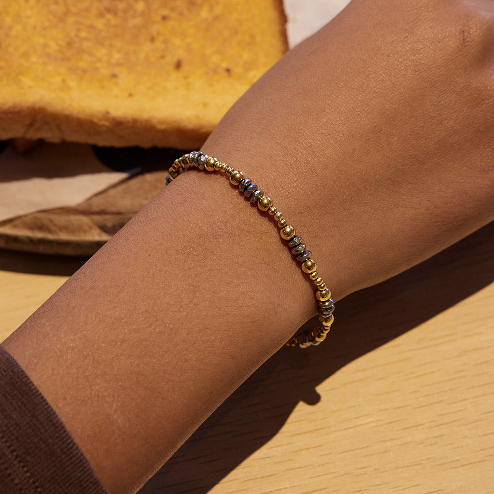 Color-Block Edelstahl-Federarmband – Bild 7 | LuxeStyle