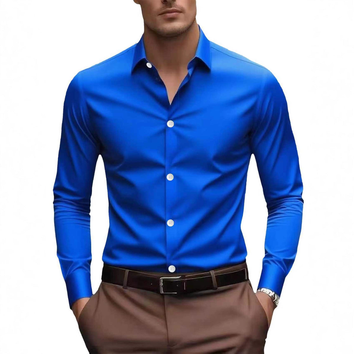 Langarmhemd Slim Fit – diverse Farben – Bild 16 | LuxeStyle