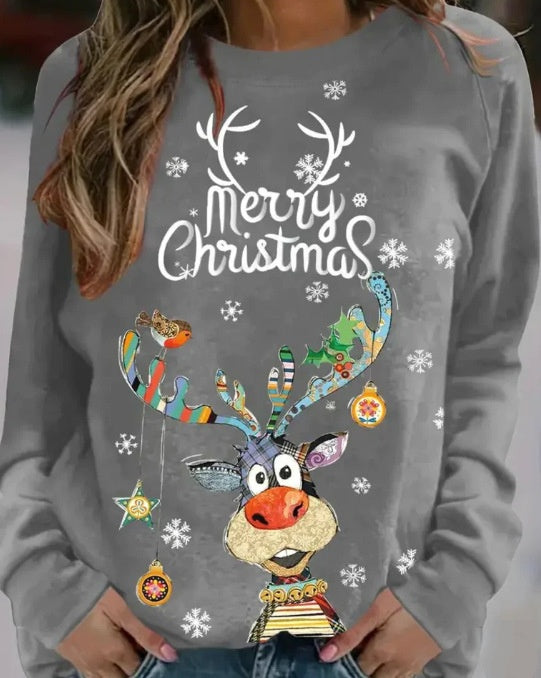 Weihnachts-Sweatshirt mit Rundhalsausschnitt | LuxeStyle