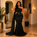 Elegantes Off-Shoulder Gabardine Maxikleid
