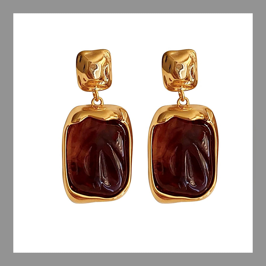LuxeStyle-Edit · Acryl-Ohrringe «Ambre» · Karamell-Ton, Statement