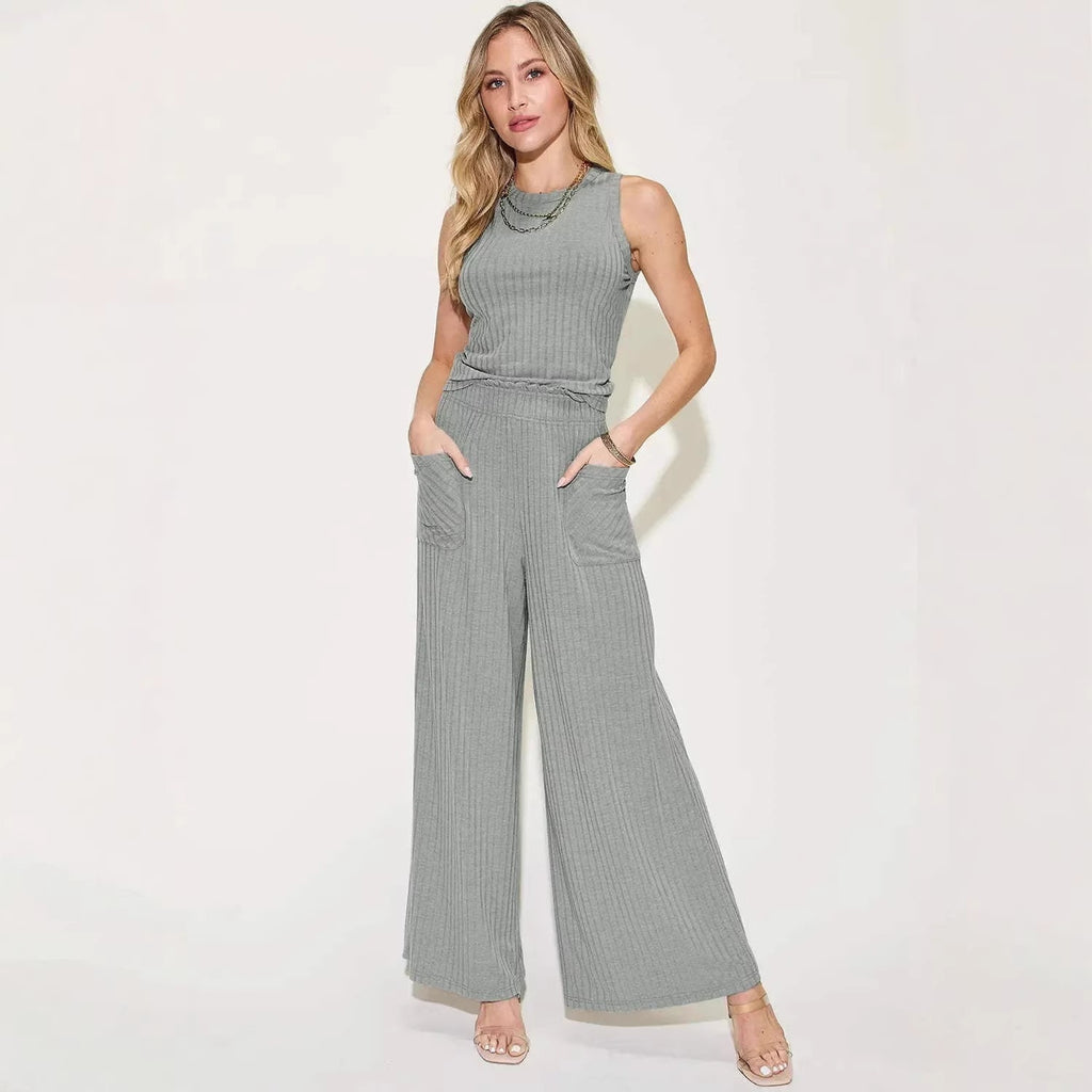 Elegantes 2-teiliges Set: Weste & weite Hose