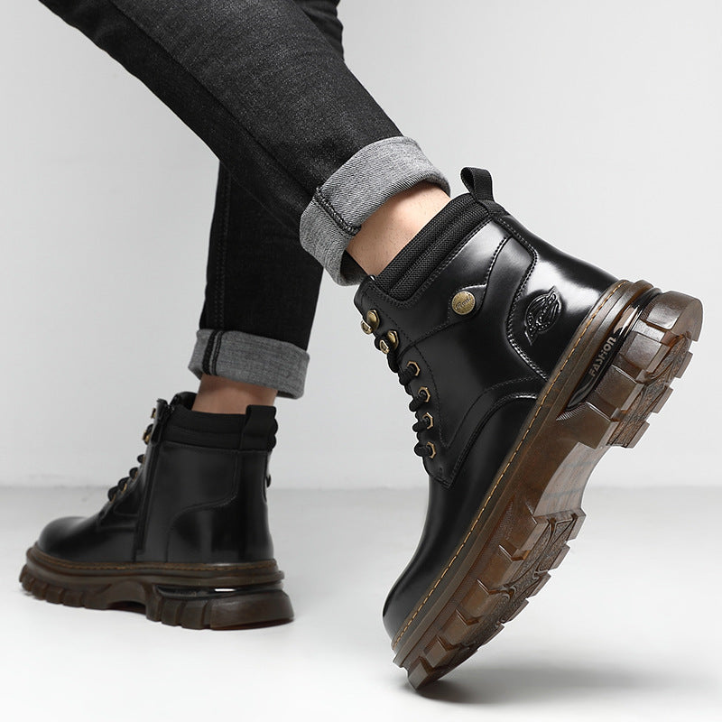 Gefütterte British Style Plattform-Boots