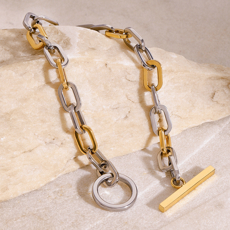 Edelstahl-Armband mit Farbblock-Design | LuxeStyle