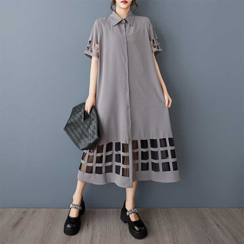 Lässiges Mesh-Kleid in Übergrösse