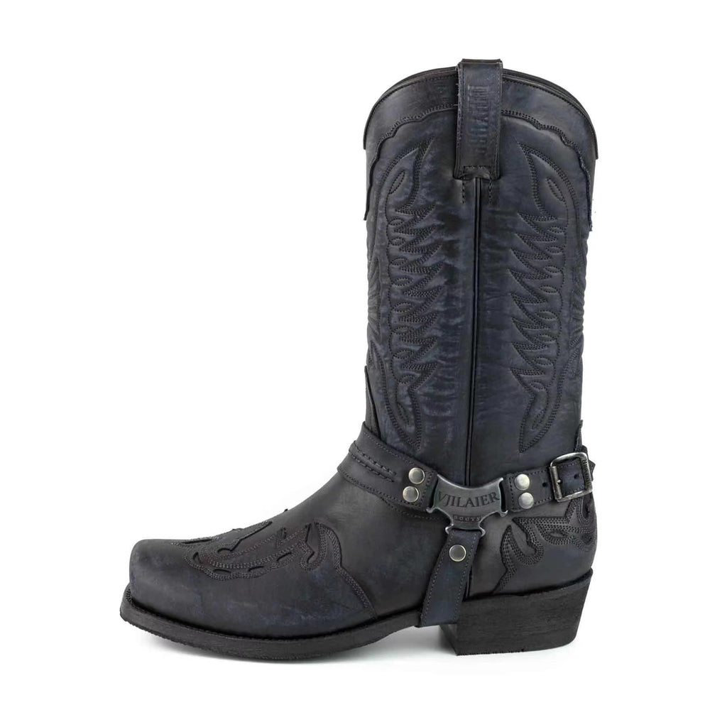 Mid-Calf Boots mit Schnalle und Blockabsatz