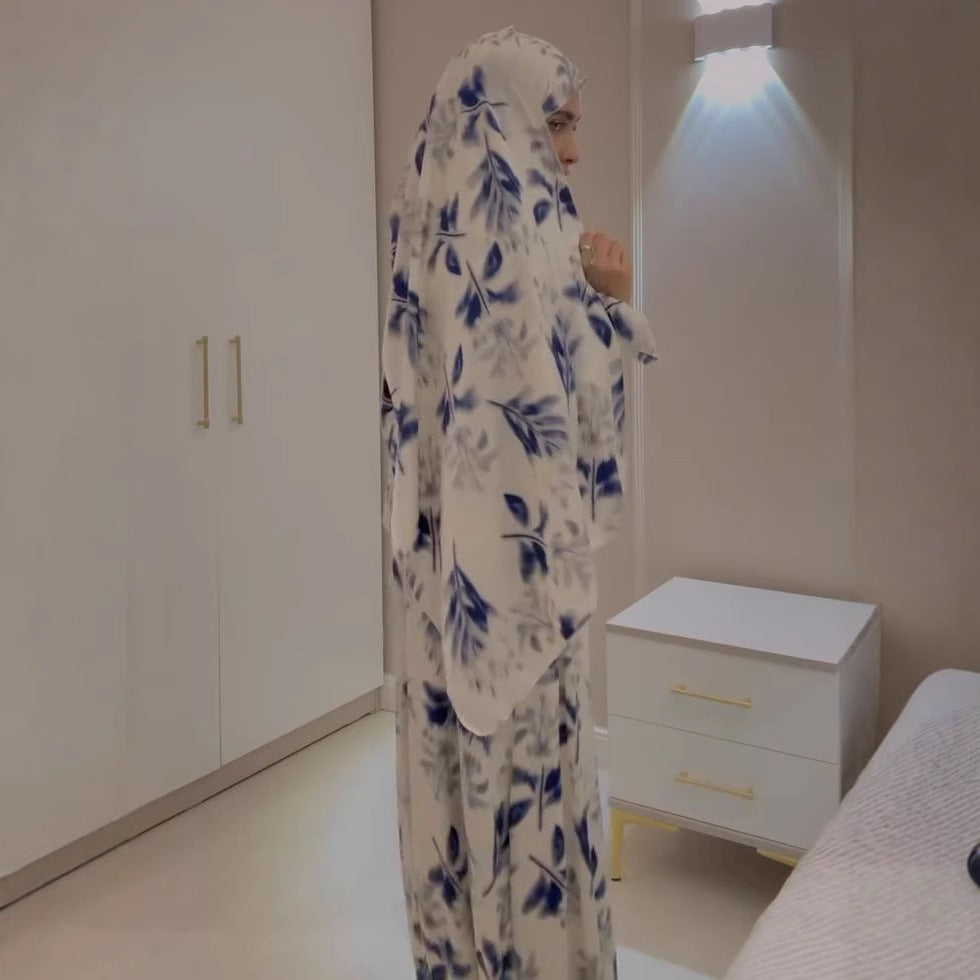 Langarm-Kleid mit Druck