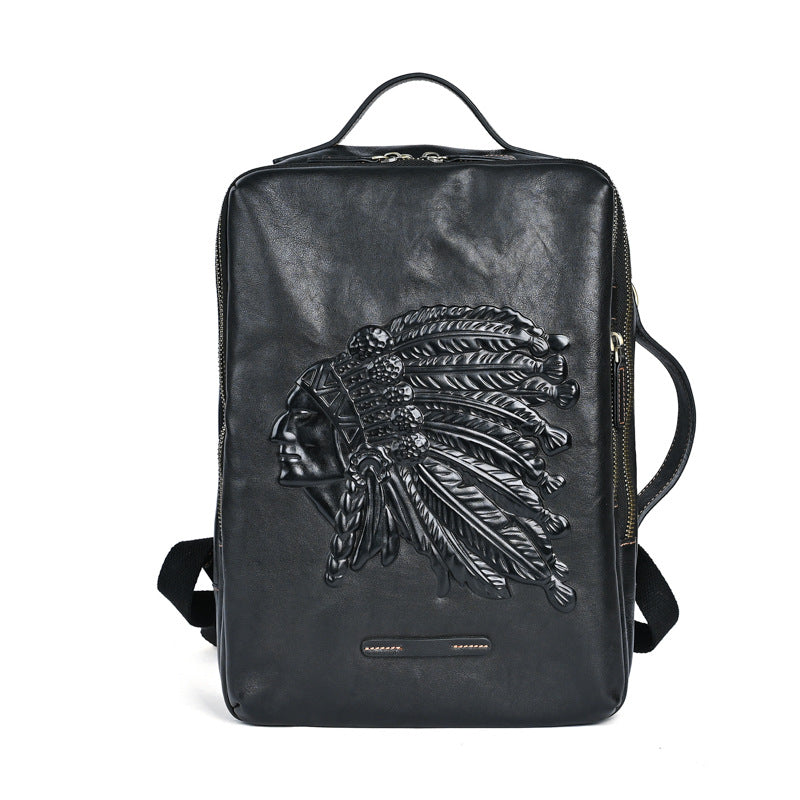Rindsleder-Rucksack für Herren im Retro-Stil