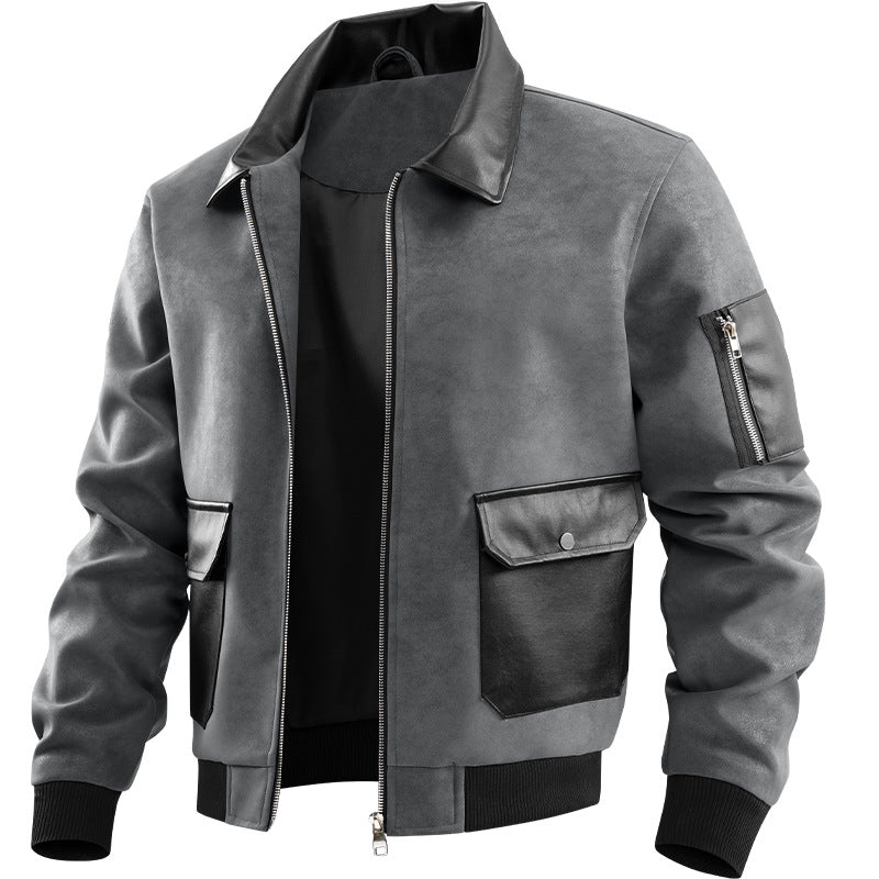 Herren-Jacke mit Patchwork-Textur