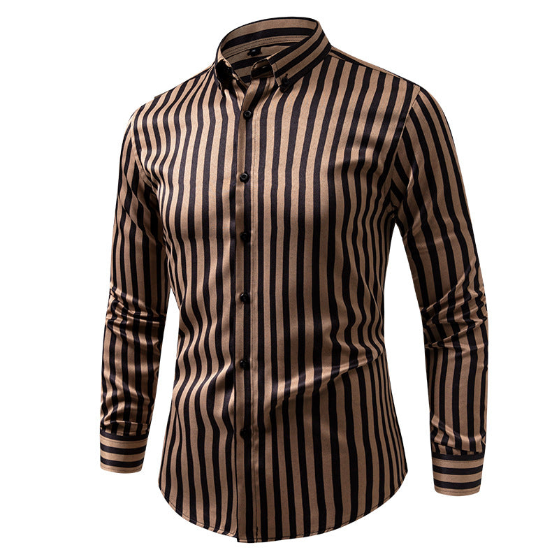 Gestreiftes Slim-Fit Hemd mit Langarm