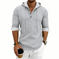 Retro Henley Langarm-Sweatshirt