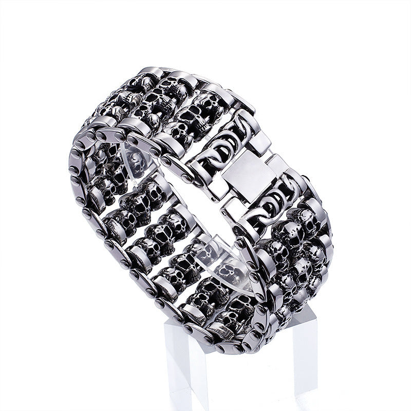 Titanstahl-Schädelarmband für Herren – Bild 4 | LuxeStyle