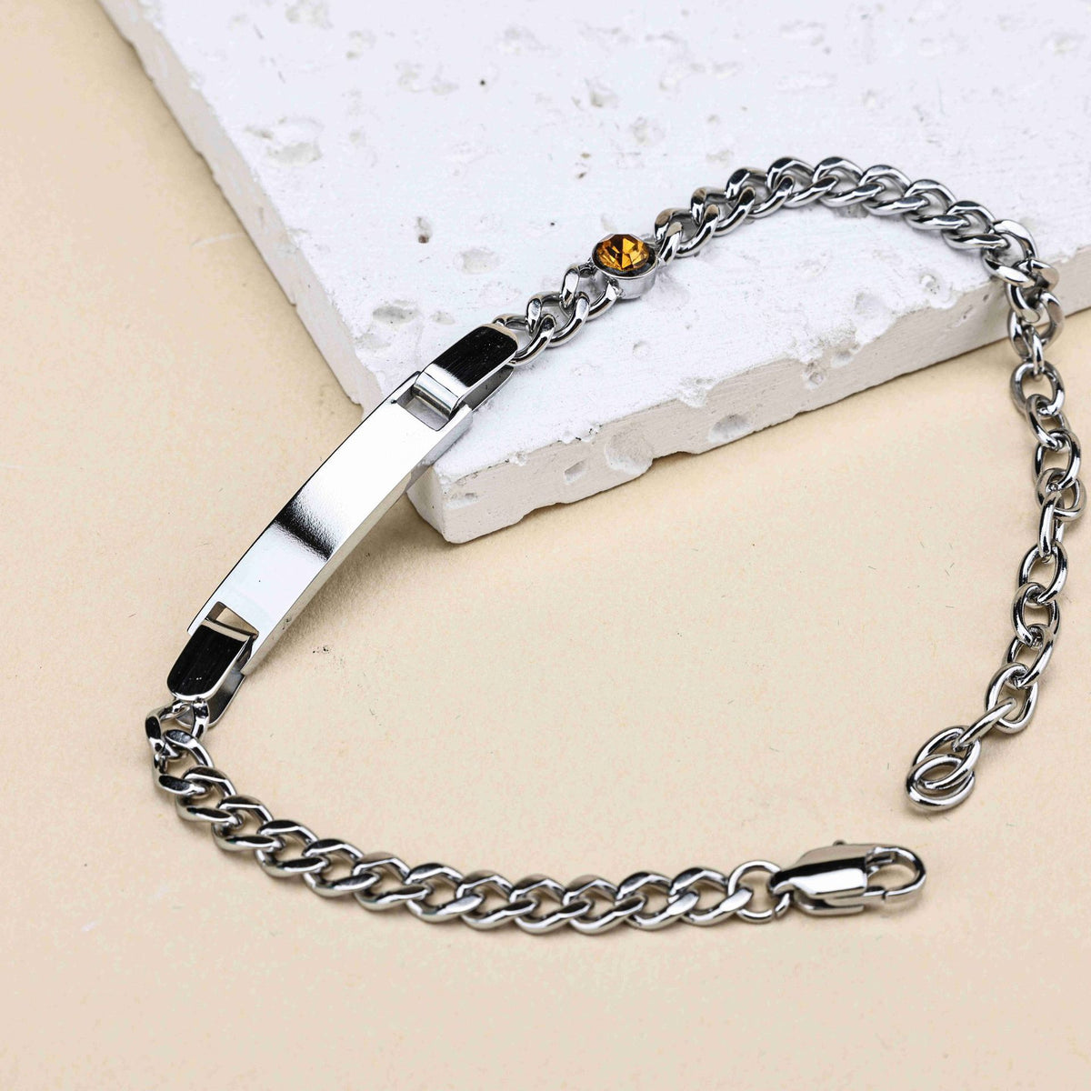 Edelstahl-Armband mit Geburtsstein für Kinder – Bild 3 | LuxeStyle