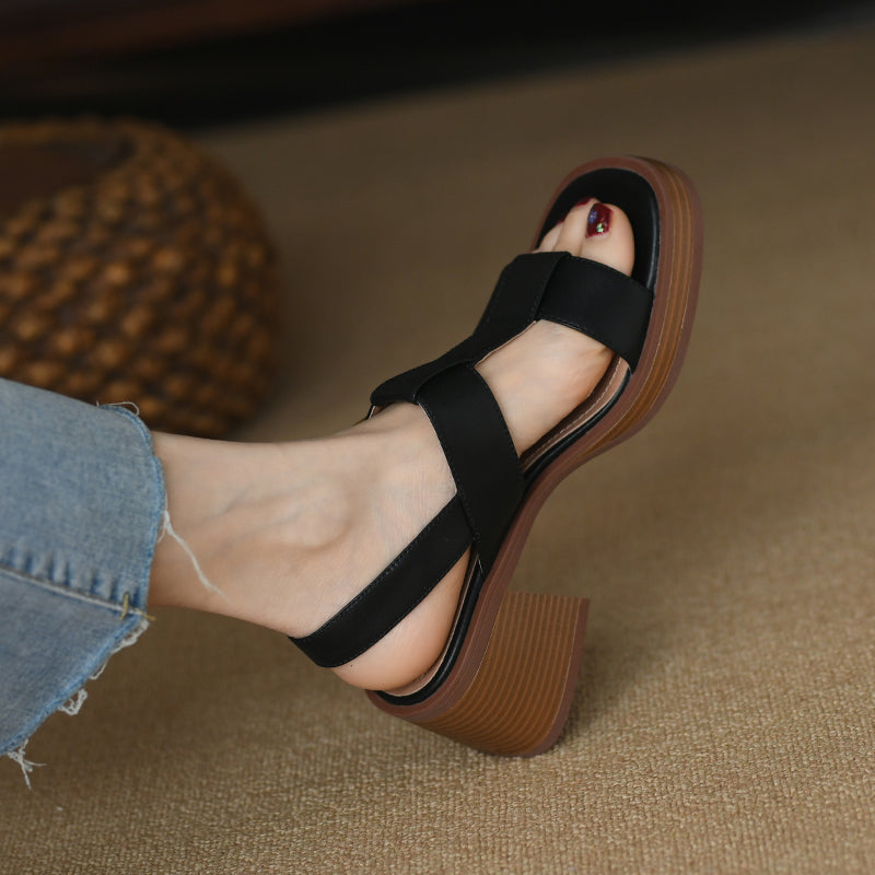 Retro-Sandalen mit T-Schnalle | LuxeStyle
