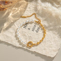Retro-Armband mit ovalen Goldperlen