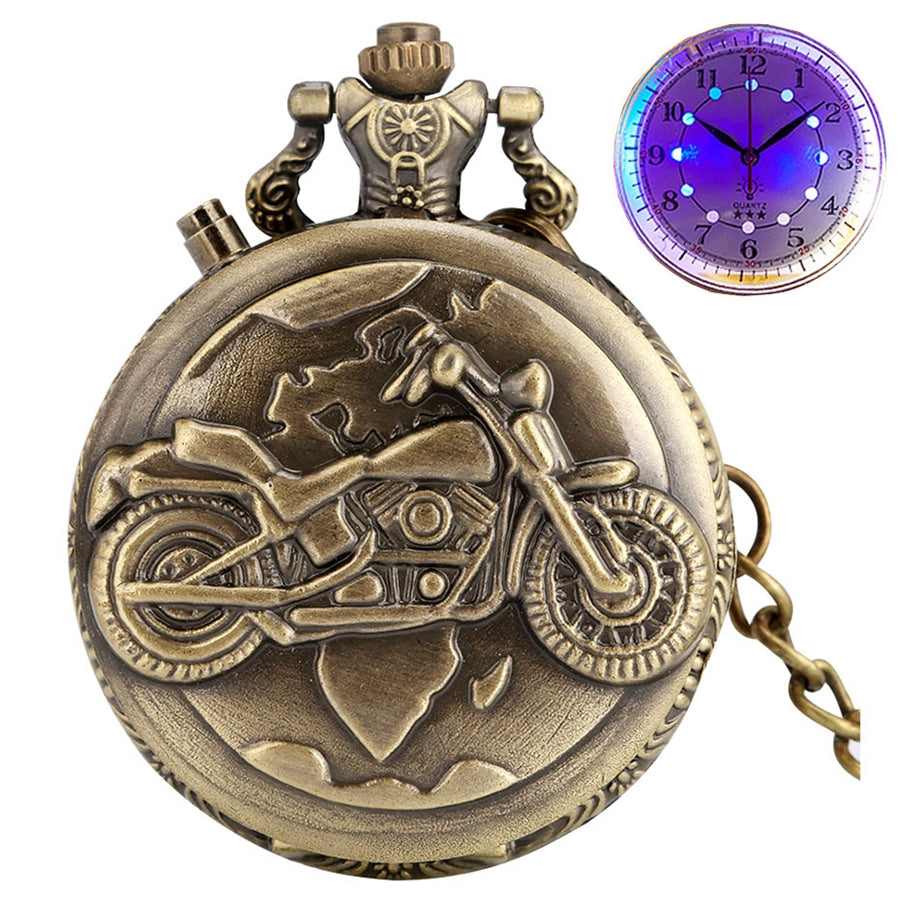 Retro LED Motorrad-Design Anhängeruhr | LuxeStyle