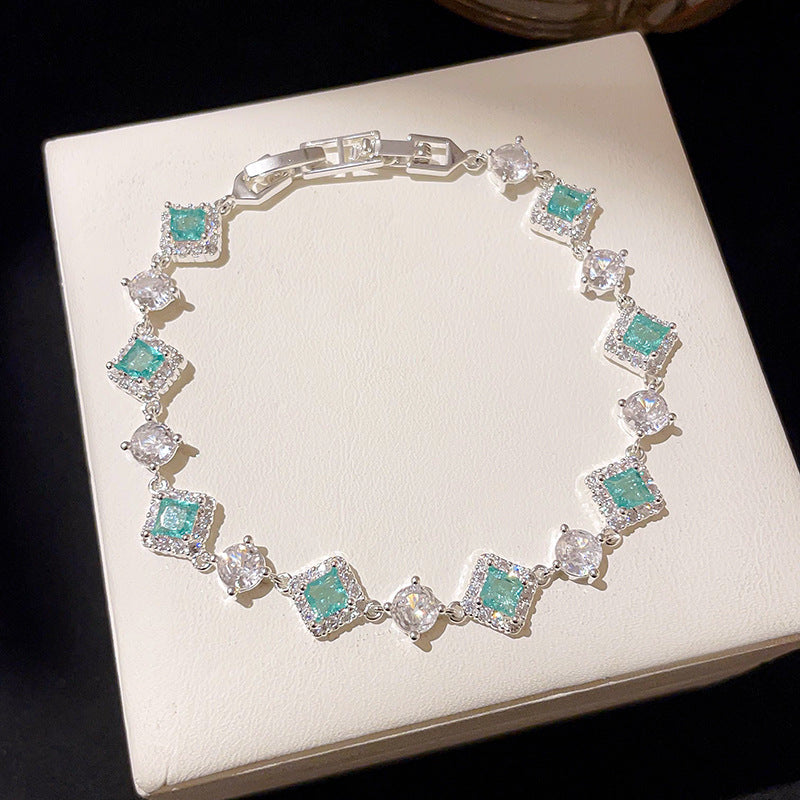 Diamantförmiges Zirkonia-Armband, minimalistisch, verspielt