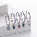 Edle Silberohrringe mit Diamant-Inlay