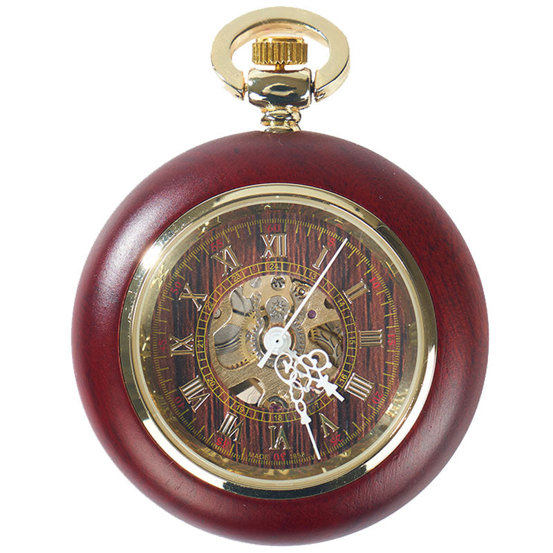 Mahagoni Automatik Taschenuhr – Ansicht 4
