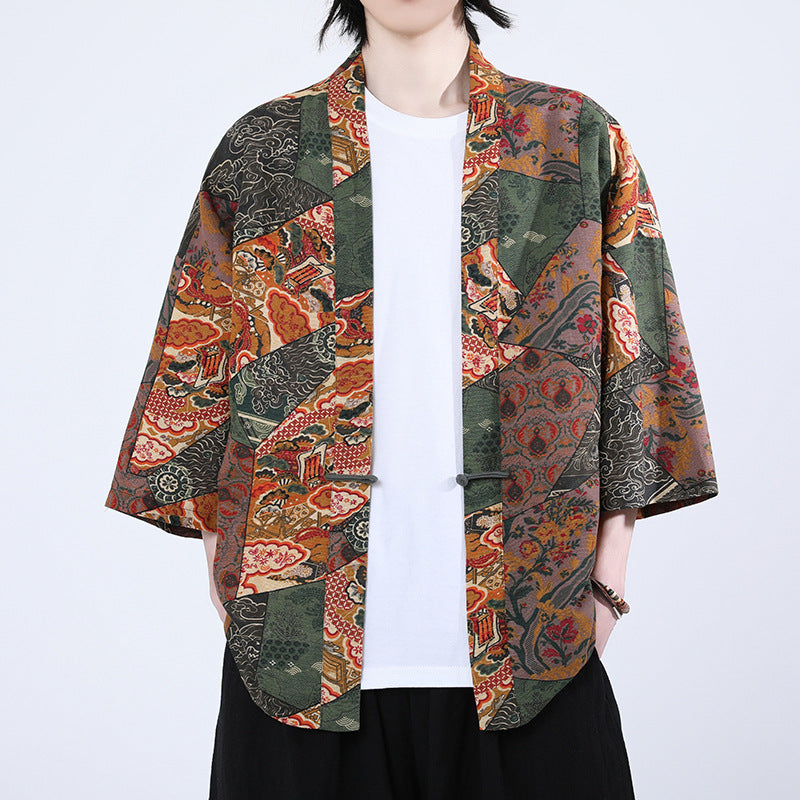 Chinesischer Cardigan mit Knopfleiste und Sonnenfaktor