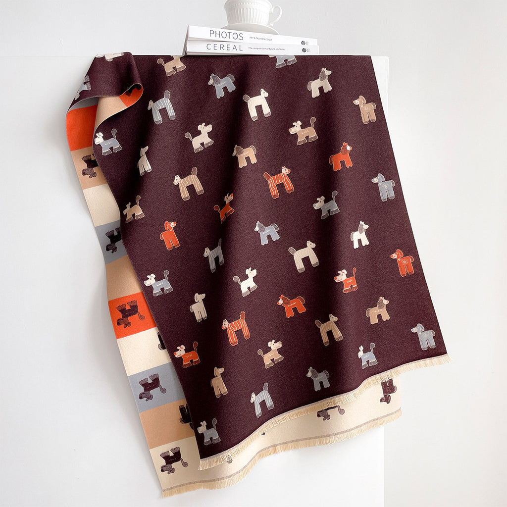 Jacquard-Schal mit Hundemuster, 180×65 cm – Bild 10 | LuxeStyle