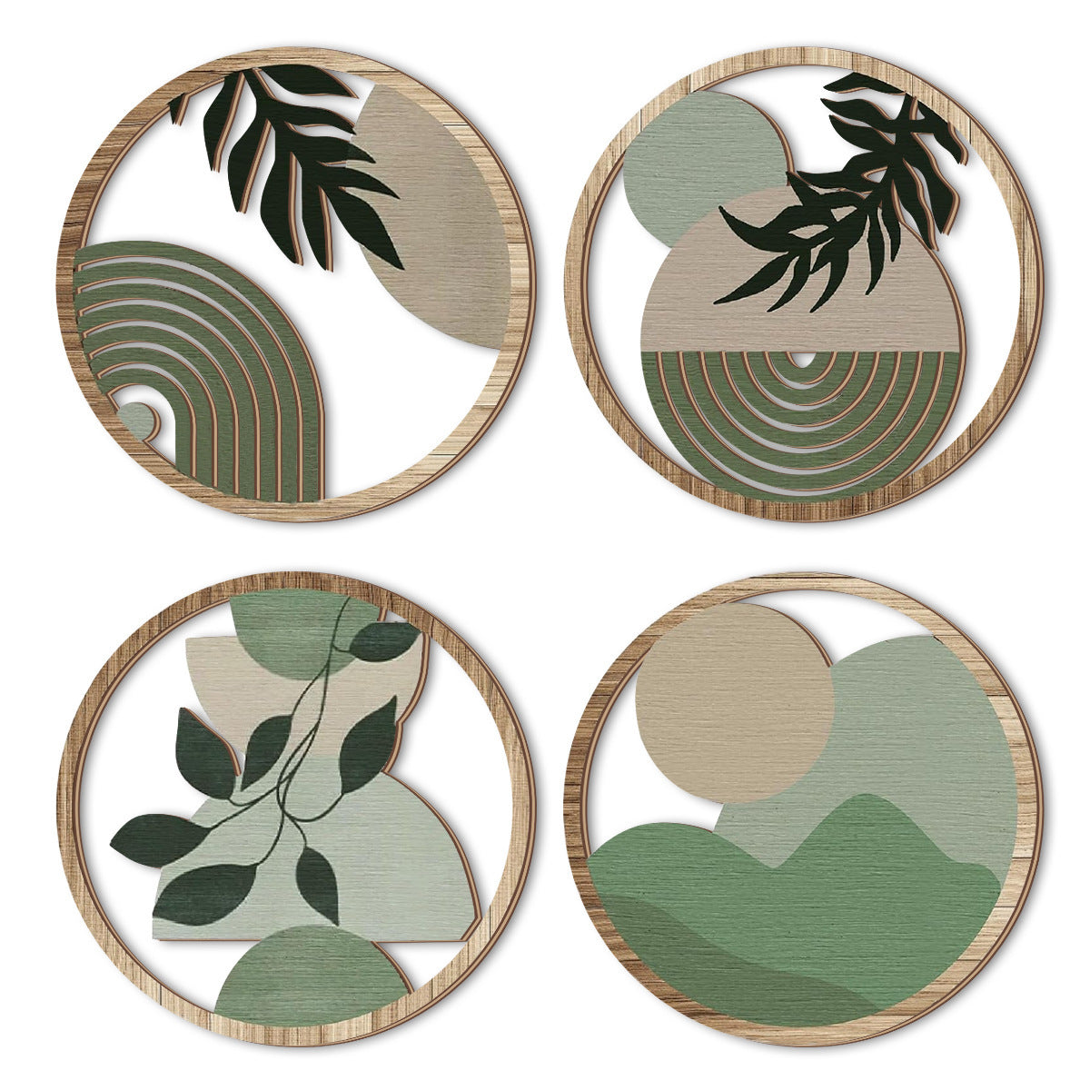 Runde Holz-Wandsticker – Vier Farben – Bild 2 | LuxeStyle