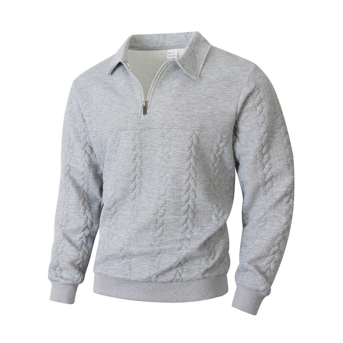 Jacquard Patchwork Half-Zip Polo-Shirt – Bild 1 | LuxeStyle