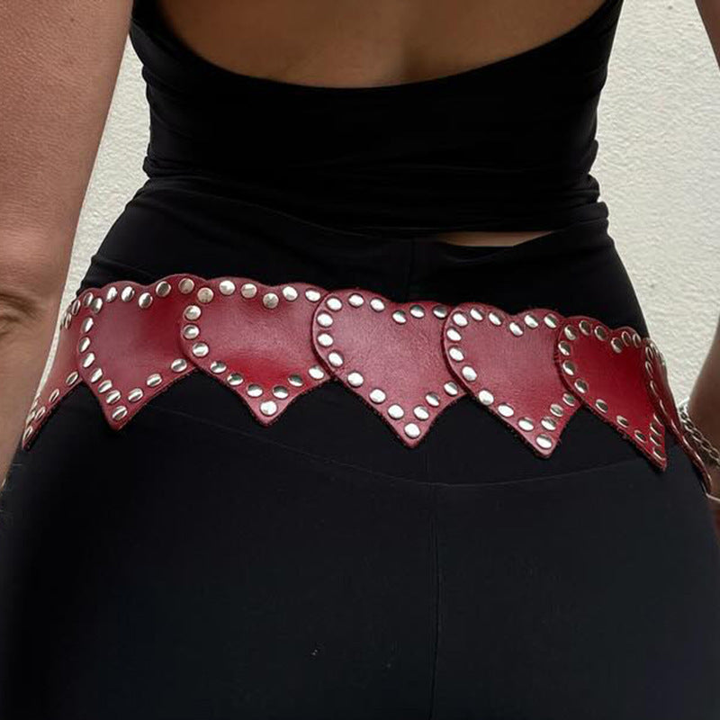 Roter elastischer Herzschal für Taille – Bild 5 | LuxeStyle