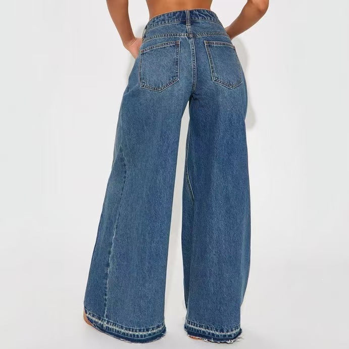 Kontrastfarbige Stretch-Jeans