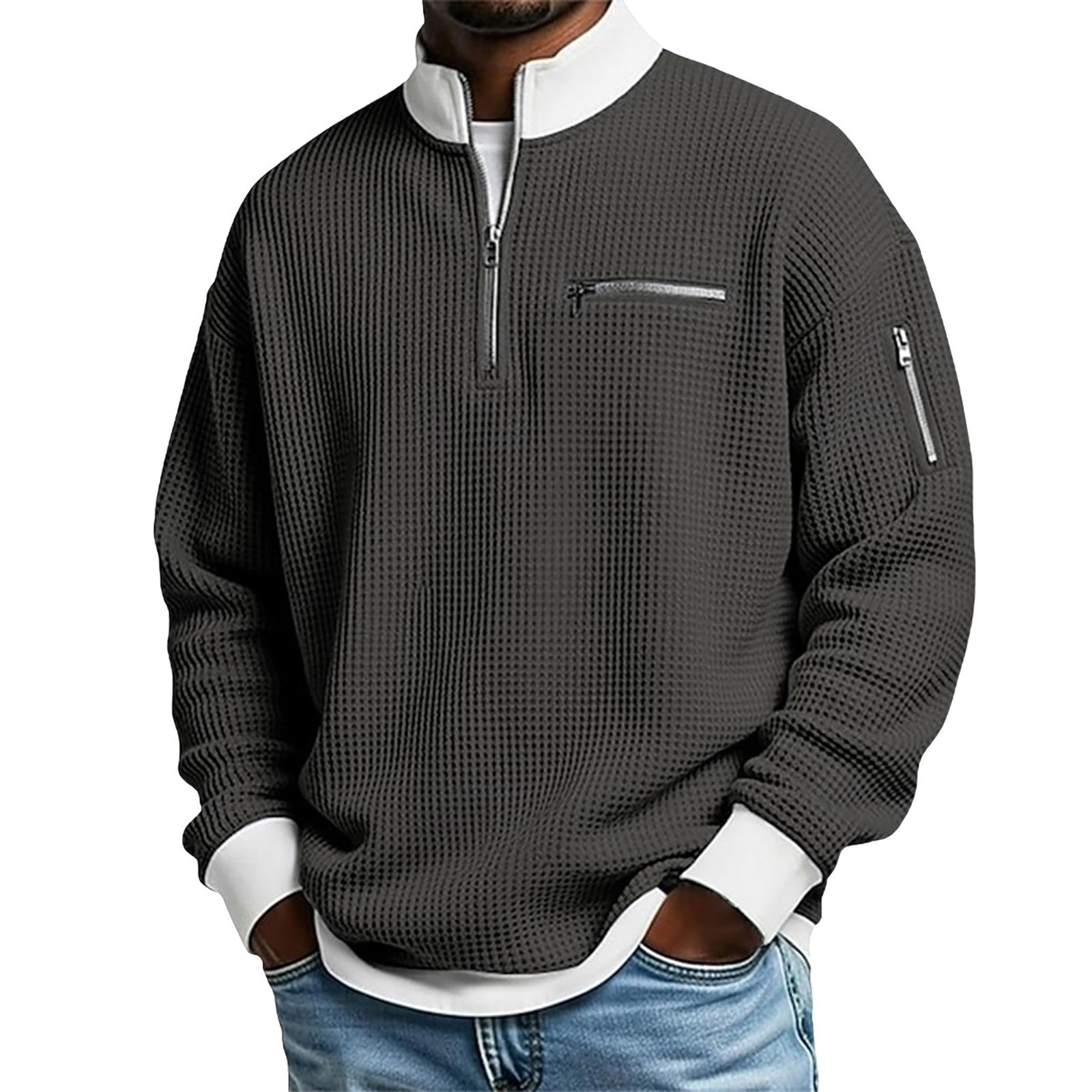 Herren Sport Sweatshirt mit Reissverschluss