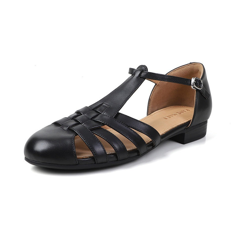 Elegante Strick-Sandalen mit runder Zehenpartie