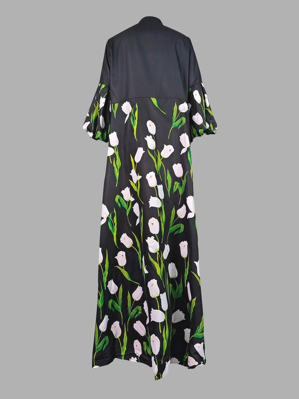 Bedrucktes Midi-Kleid im Tie-Dye-Stil – Ansicht 6