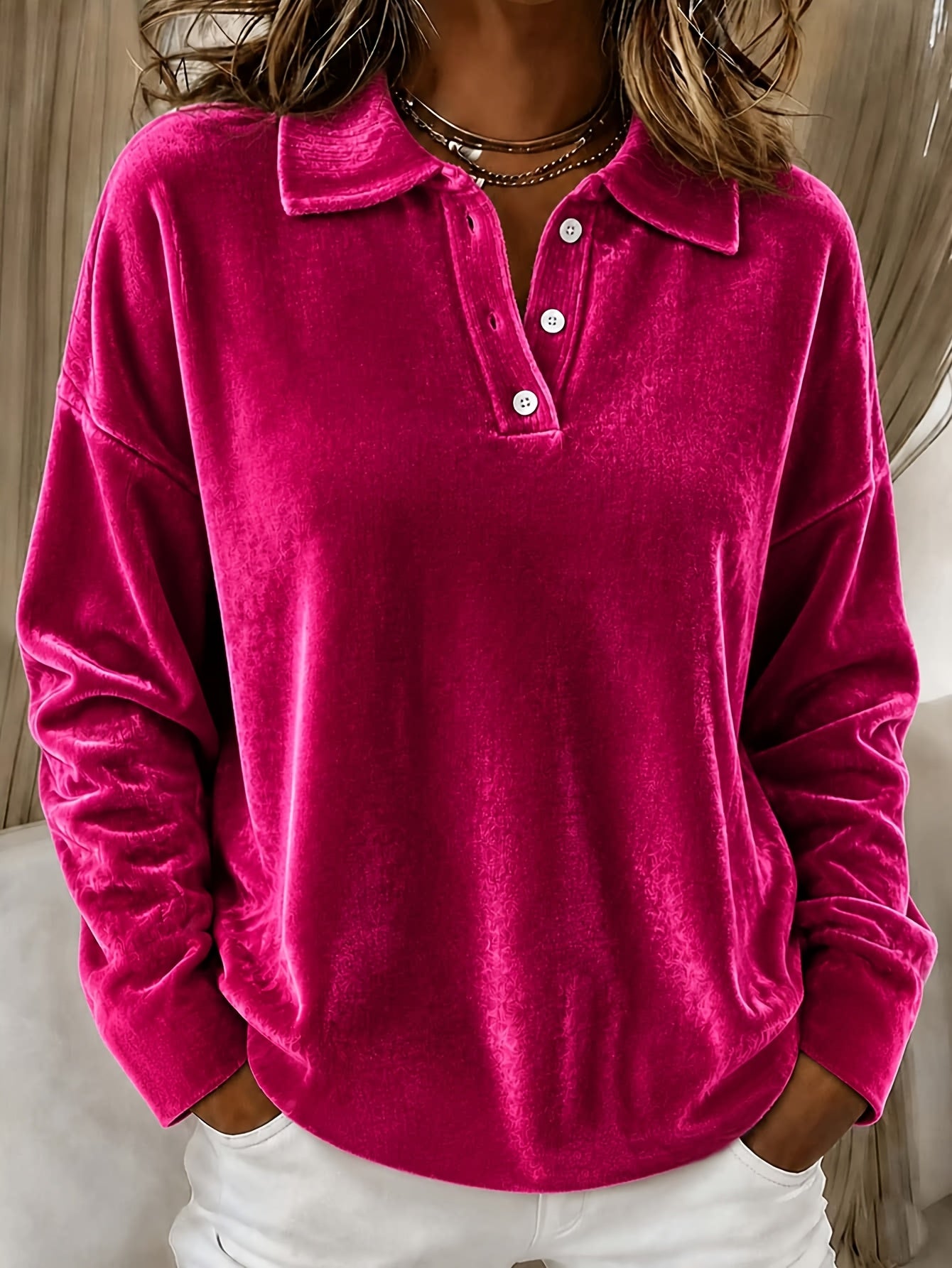 Relaxed Polo-Shirt mit Umschlagkragen