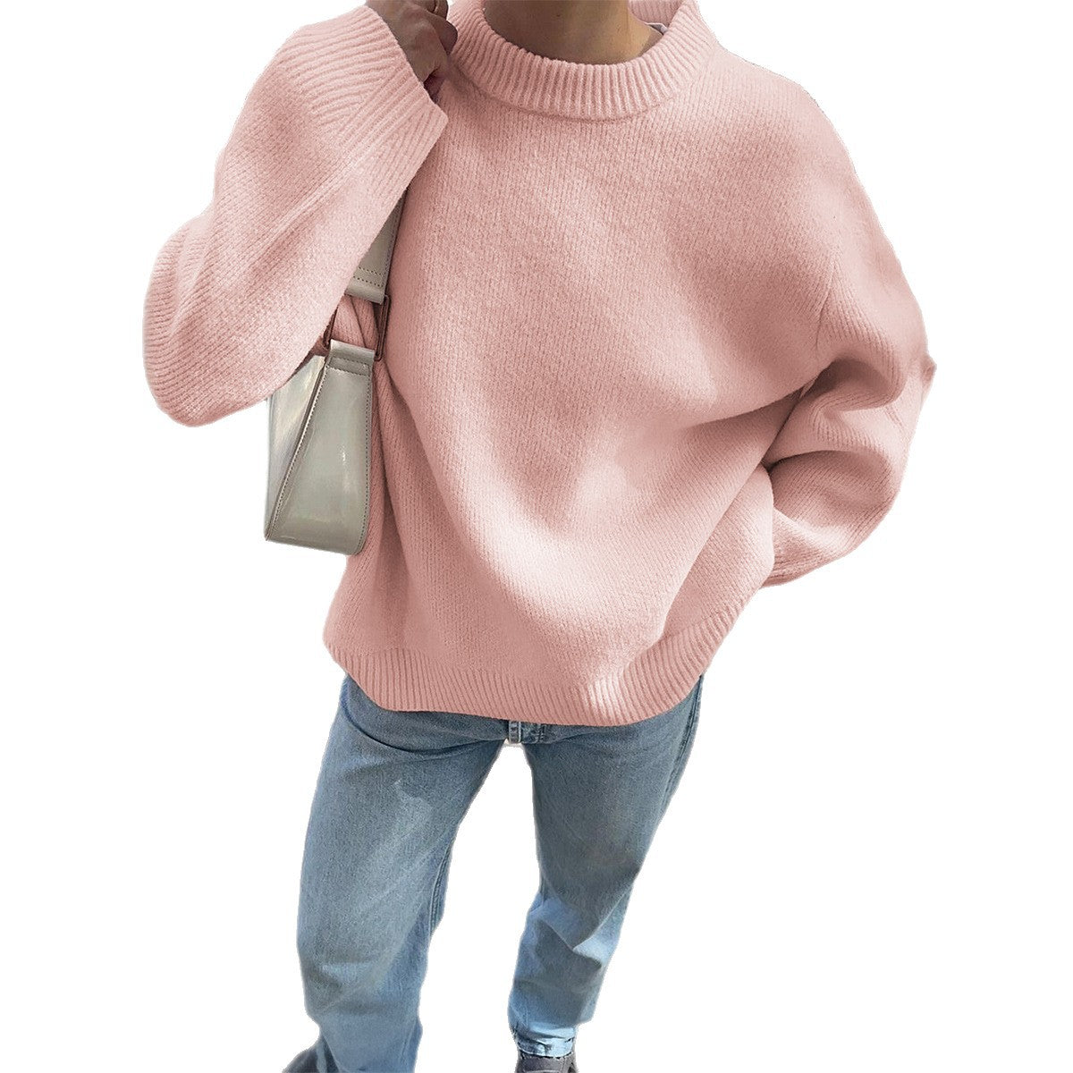 Strickpullover mit Rundhals und langen Ärmeln
