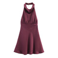 Kurzes Neckholder-Kleid aus Satin-Mix