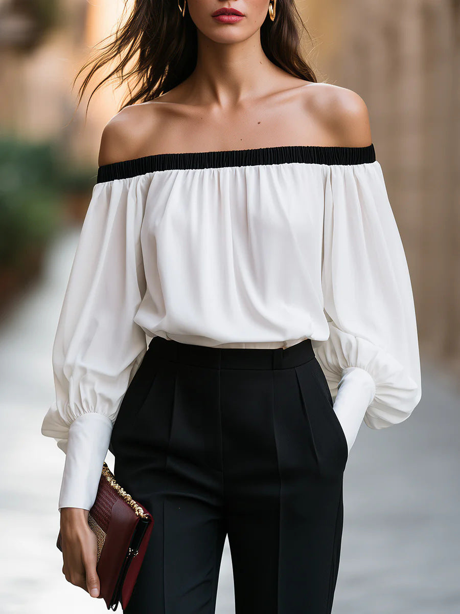 Elegantes Langarmshirt mit Laternenärmeln