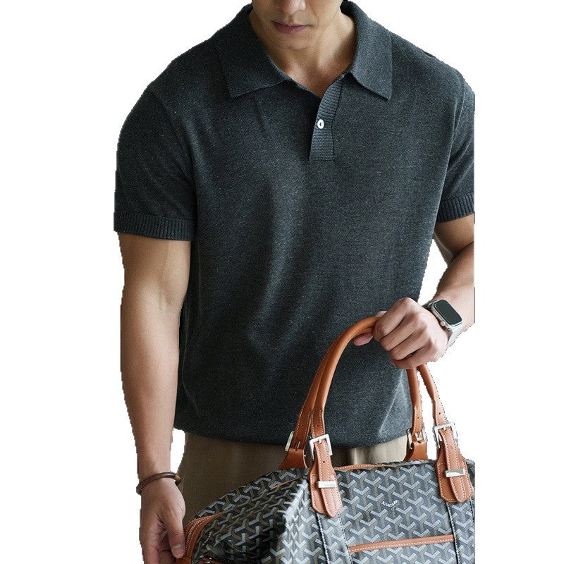 Tencel-Leinen Strick-T-Shirt mit Blumenmuster