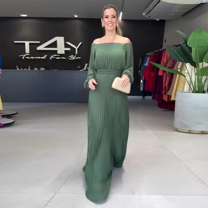 Damen-Langarmkleid mit Taille – Bild 2 | LuxeStyle