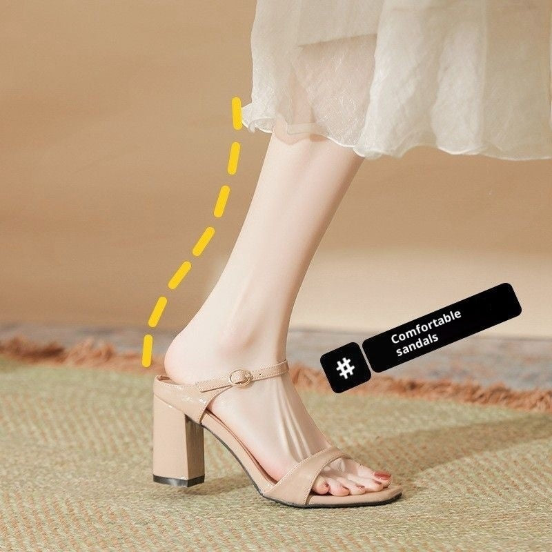 Slingback-Sandalen mit Blockabsatz – Bild 5 | LuxeStyle