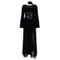 Schwarzes Samtkleid mit hoher Taille und Spitzeneinlage – Bild 7 | LuxeStyle