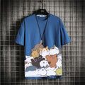 Cartoon Katze Baumwoll T-Shirt für Herren