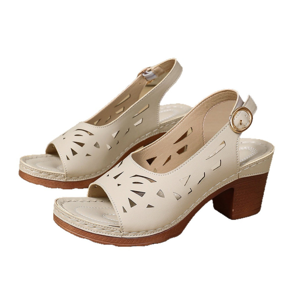 Retro-Sandalen mit Cut-Outs und Schnalle – Bild 6 | LuxeStyle