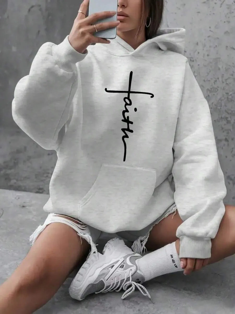 Damen-Hoodie mit American Cross Print